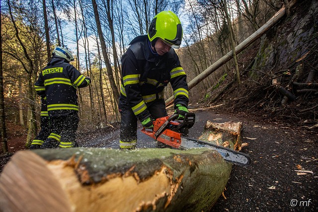 20. 2. 20 - odstranění stromu z komunikace, směr Peklo